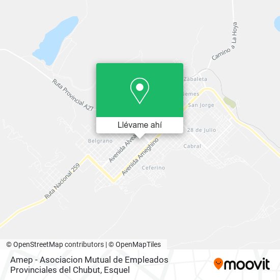 Mapa de Amep - Asociacion Mutual de Empleados Provinciales del Chubut