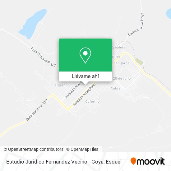 Mapa de Estudio Juridico Fernandez Vecino - Goya