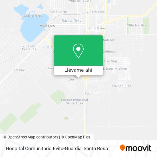 Mapa de Hospital Comunitario Evita-Guardia