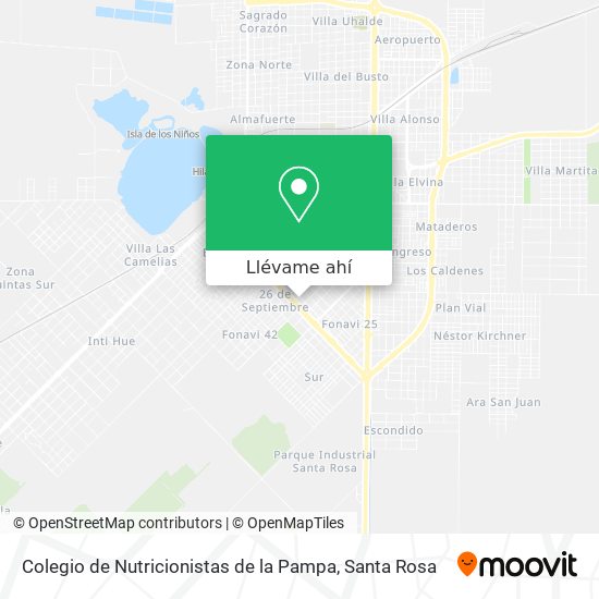 Mapa de Colegio de Nutricionistas de la Pampa