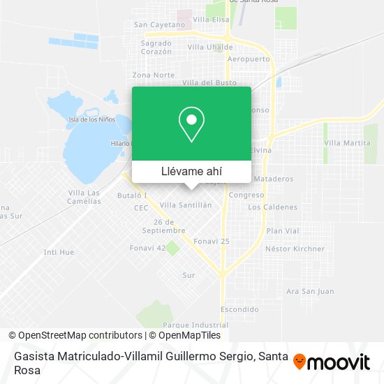 Mapa de Gasista Matriculado-Villamil Guillermo Sergio
