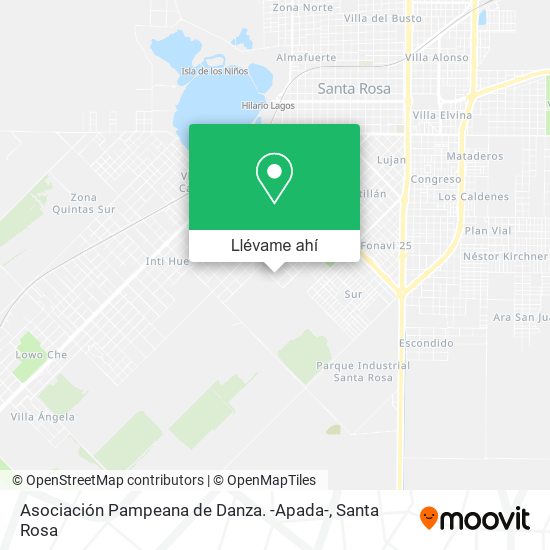 Mapa de Asociación Pampeana de Danza. -Apada-