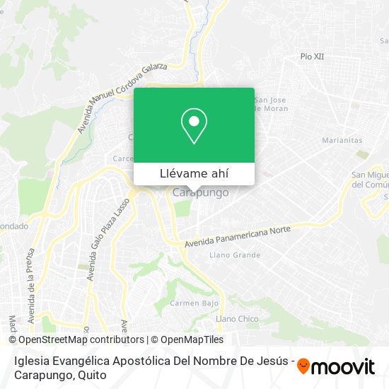 Mapa de Iglesia Evangélica Apostólica Del Nombre De Jesús - Carapungo