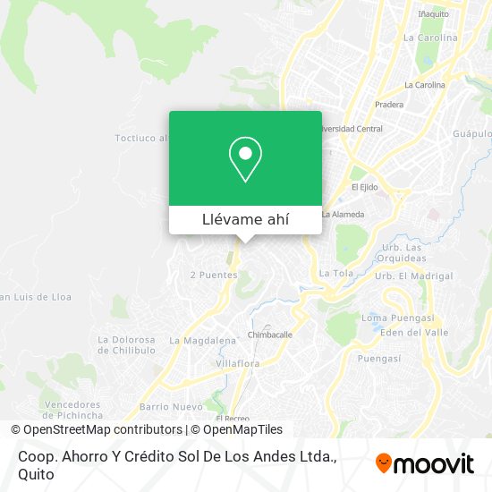 Mapa de Coop. Ahorro Y Crédito Sol De Los Andes Ltda.