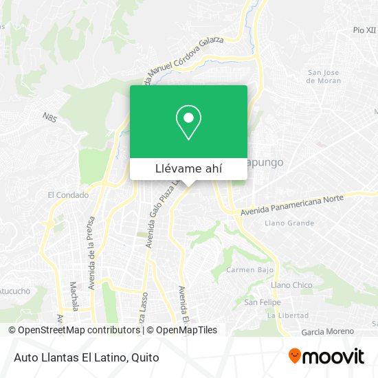Mapa de Auto Llantas El Latino