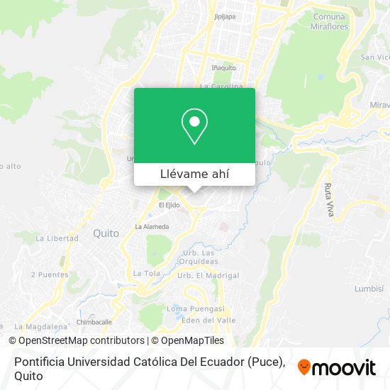 Mapa de Pontificia Universidad Católica Del Ecuador (Puce)