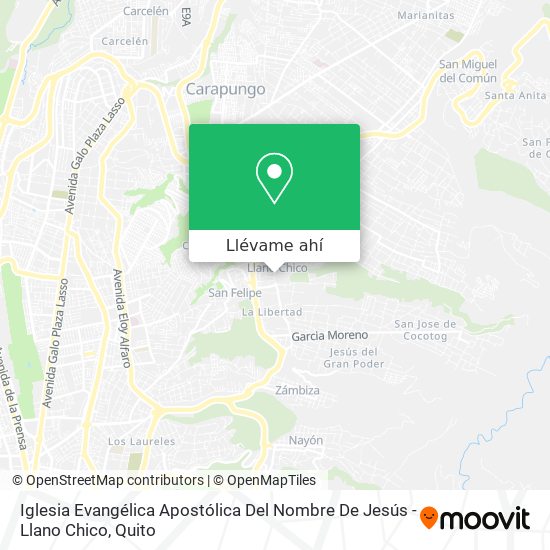 Mapa de Iglesia Evangélica Apostólica Del Nombre De Jesús - Llano Chico