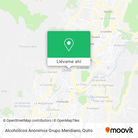 Mapa de Alcohólicos Anónimos Grupo Meridiano