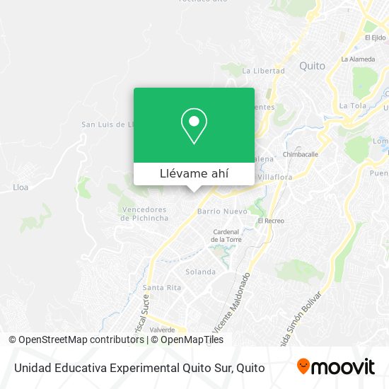 Mapa de Unidad Educativa Experimental Quito Sur