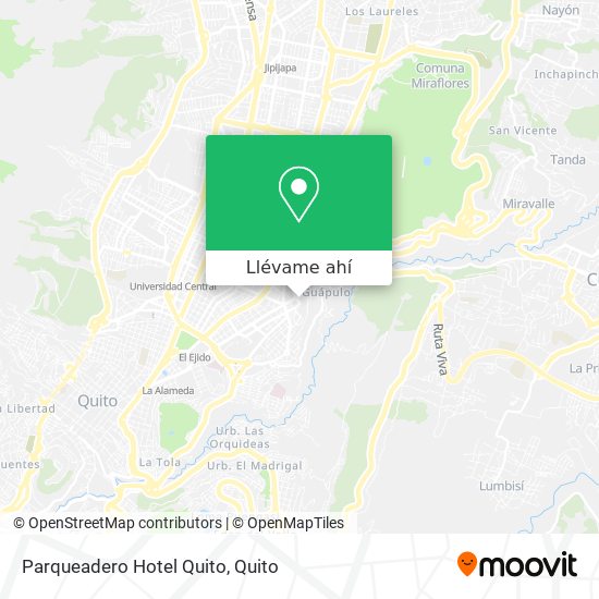 Mapa de Parqueadero Hotel Quito