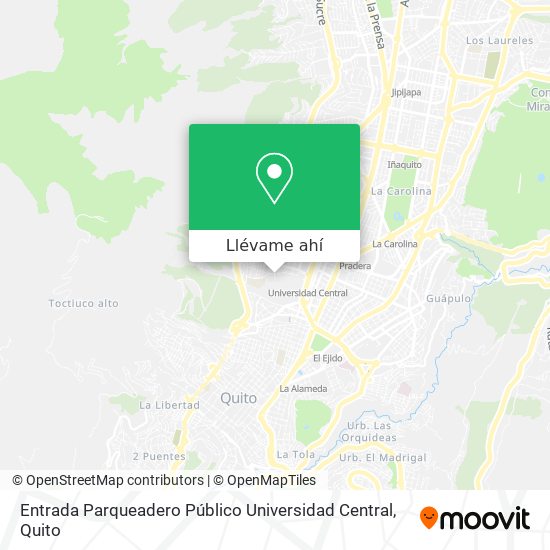 Mapa de Entrada Parqueadero Público Universidad Central