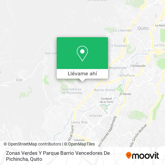 Mapa de Zonas Verdes Y Parque Barrio Vencedores De Pichincha