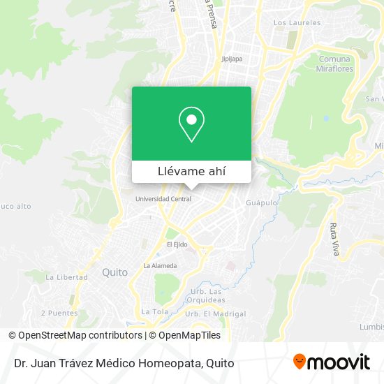 Mapa de Dr. Juan Trávez Médico Homeopata