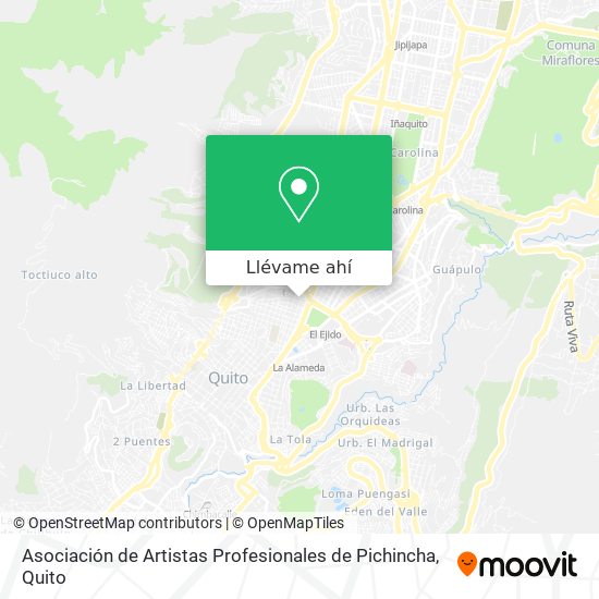 Mapa de Asociación de Artistas Profesionales de Pichincha