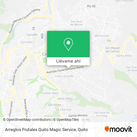 Mapa de Arreglos Frutales Quito Magic Service