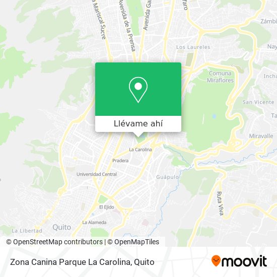 Mapa de Zona Canina Parque La Carolina