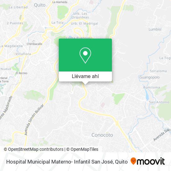 Mapa de Hospital Municipal Materno- Infantil San José