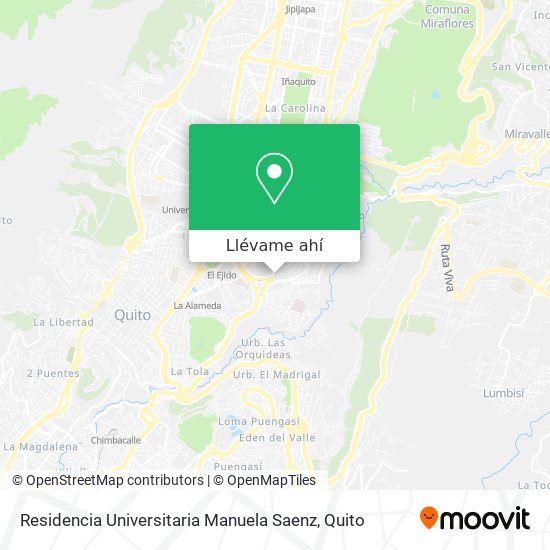 Mapa de Residencia Universitaria Manuela Saenz