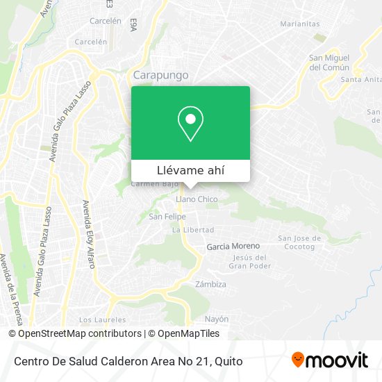 Mapa de Centro De Salud Calderon Area No 21