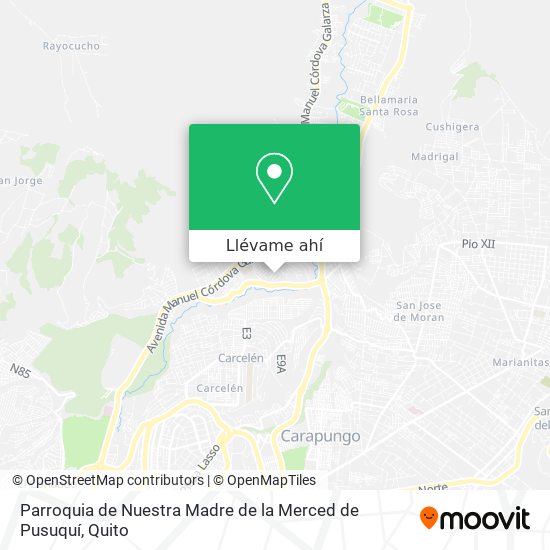 Mapa de Parroquia de Nuestra Madre de la Merced de Pusuquí