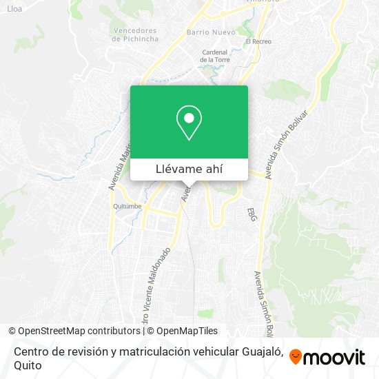 Mapa de Centro de revisión y matriculación vehicular Guajaló