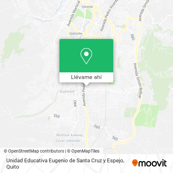 Mapa de Unidad Educativa Eugenio de Santa Cruz y Espejo