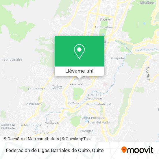 Mapa de Federación de Ligas Barriales de Quito