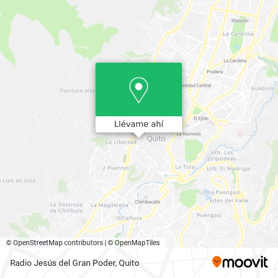 llegar a Radio Jesús del Poder en Quito en Autobús?