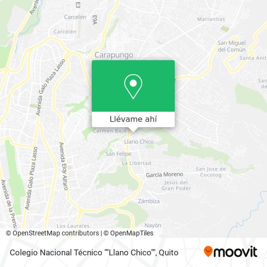 Mapa de Colegio Nacional Técnico ""Llano Chico""