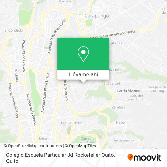 Mapa de Colegio Escuela Particular Jd Rockefeller Quito