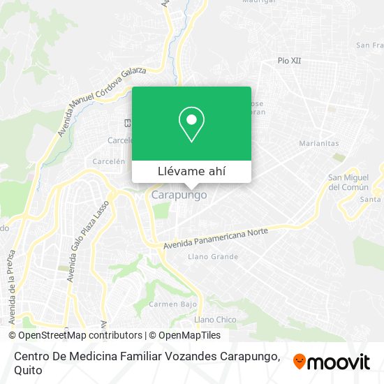 Mapa de Centro De Medicina Familiar Vozandes Carapungo