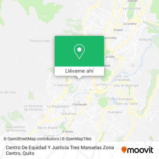 Mapa de Centro De Equidad Y Justicia Tres Manuelas Zona Centro