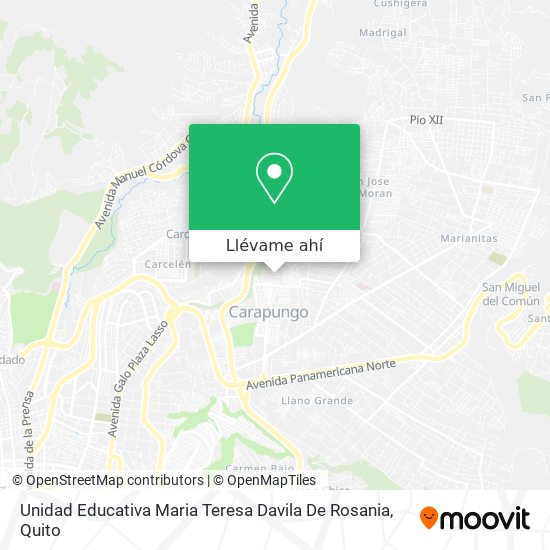 Mapa de Unidad Educativa Maria Teresa Davila De Rosania