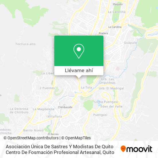 Mapa de Asociación Única De Sastres Y Modistas De Quito Centro De Fosmación Profesional Artesanal