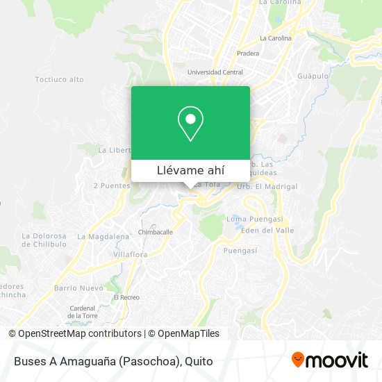 Mapa de Buses A Amaguaña (Pasochoa)