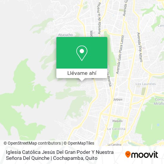 Mapa de Iglesia Católica Jesús Del Gran Poder Y Nuestra Señora Del Quinche | Cochapamba