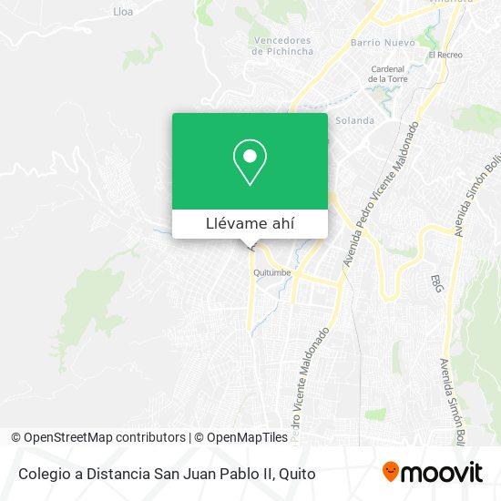 Mapa de Colegio a Distancia San Juan Pablo II