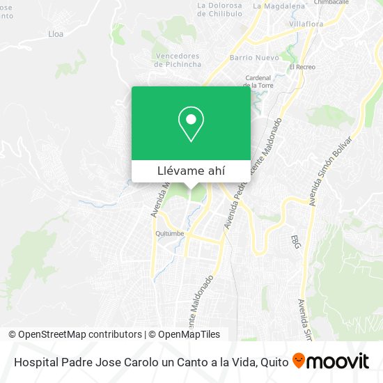 Mapa de Hospital Padre Jose Carolo un Canto a la Vida