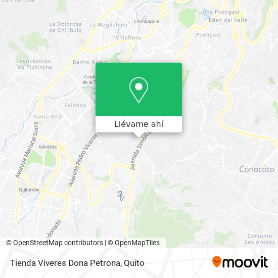 Mapa de Tienda Viveres Dona Petrona