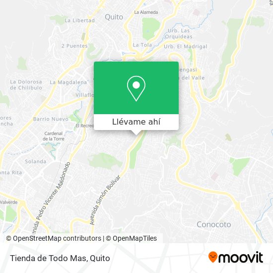 Mapa de Tienda de Todo Mas