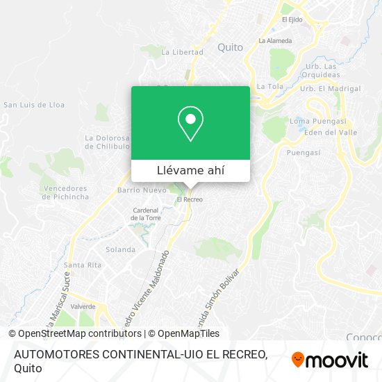 Mapa de AUTOMOTORES CONTINENTAL-UIO EL RECREO