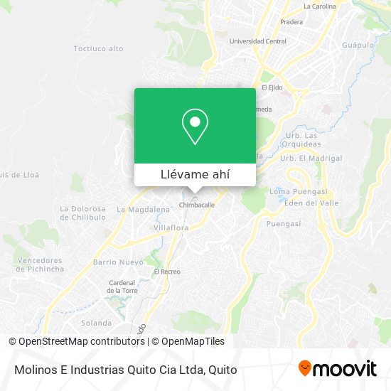 Mapa de Molinos E Industrias Quito Cia Ltda