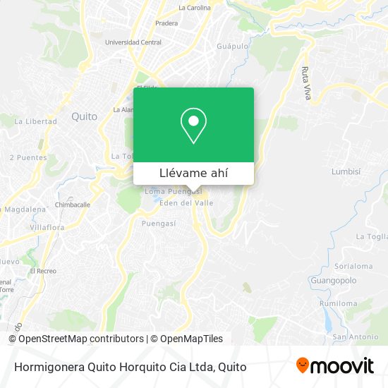 Mapa de Hormigonera Quito Horquito Cia Ltda