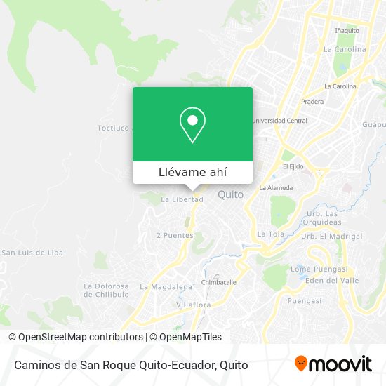 Mapa de Caminos de San Roque Quito-Ecuador