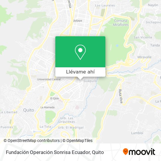 Mapa de Fundación Operación Sonrisa Ecuador