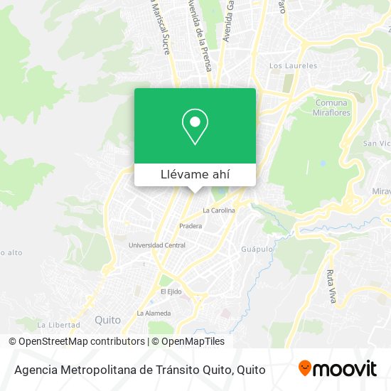 Mapa de Agencia Metropolitana de Tránsito Quito