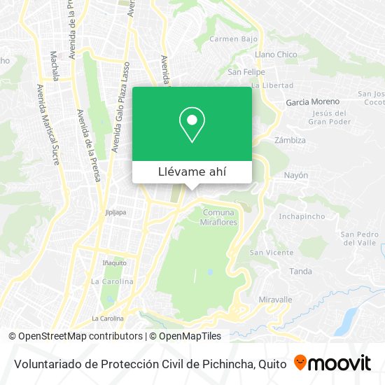 Mapa de Voluntariado de Protección Civil de Pichincha
