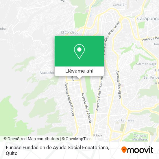 Mapa de Funase Fundacion de Ayuda Social Ecuatoriana
