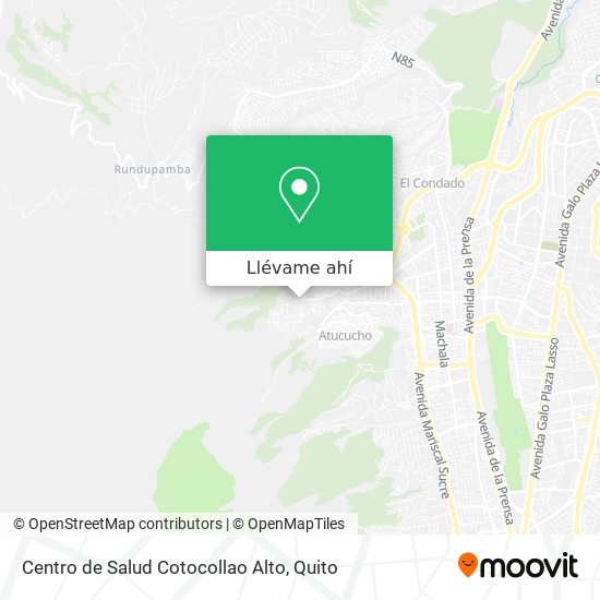 Mapa de Centro de Salud Cotocollao Alto