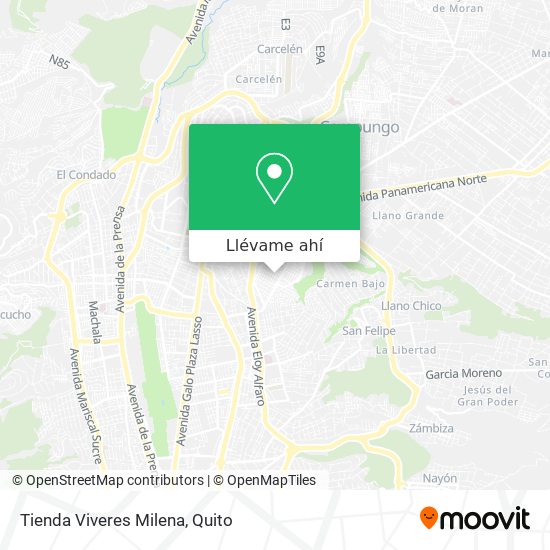 Mapa de Tienda Viveres Milena